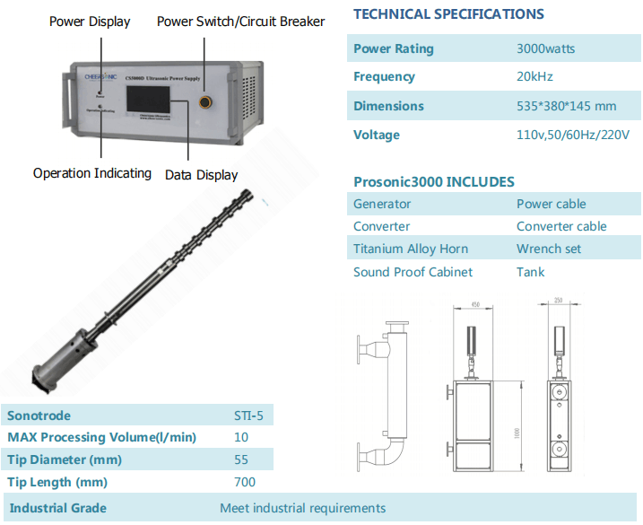 Prosonic3000 Most Powerful Ultrasonic Processor